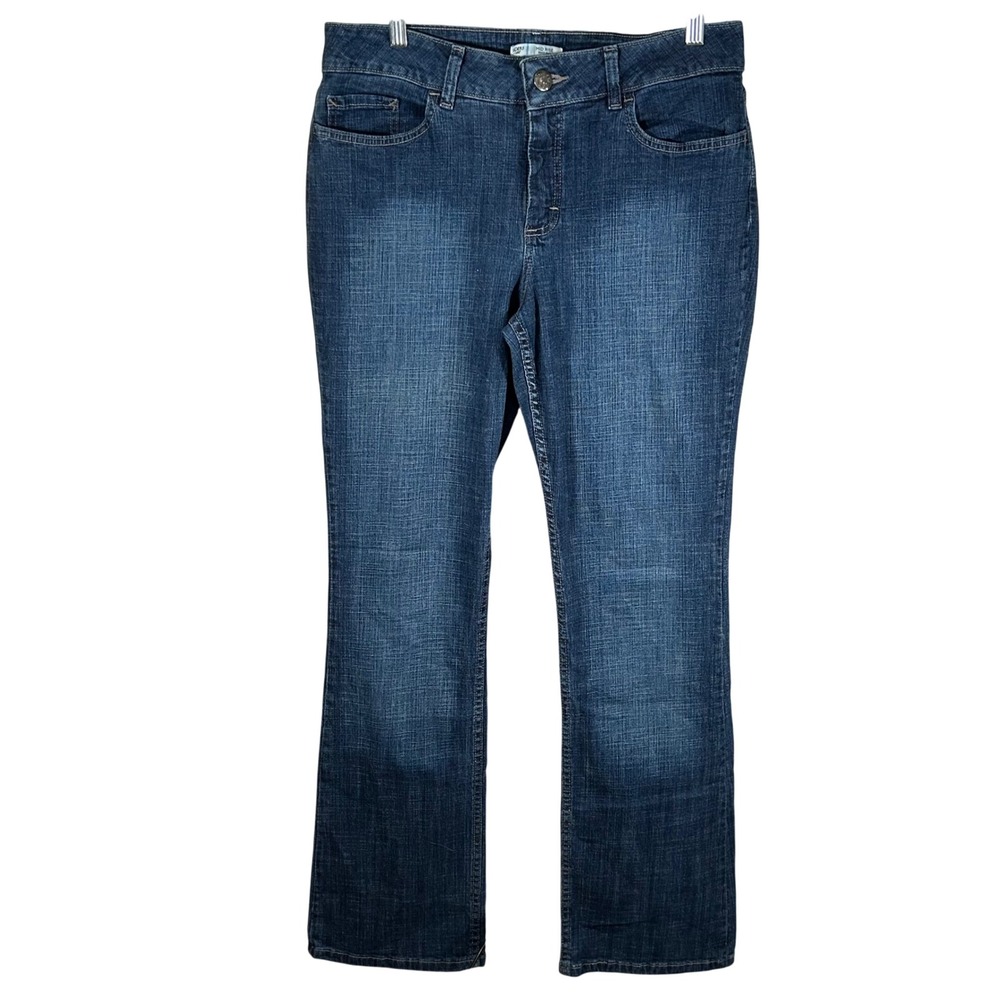 Riders by Lee Womens Blue Mid Rise Bootcut Jeans Size 12 L Dark Wash Stretch